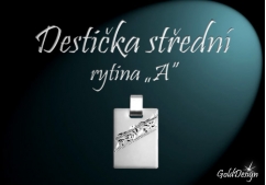 Destička střední A - přívěsek rhodium